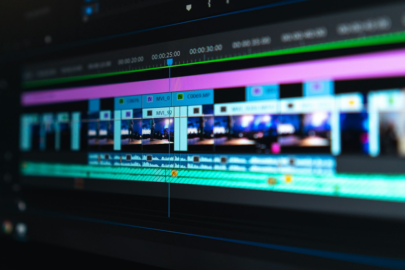 Video editing timeline for AI-assisted content production