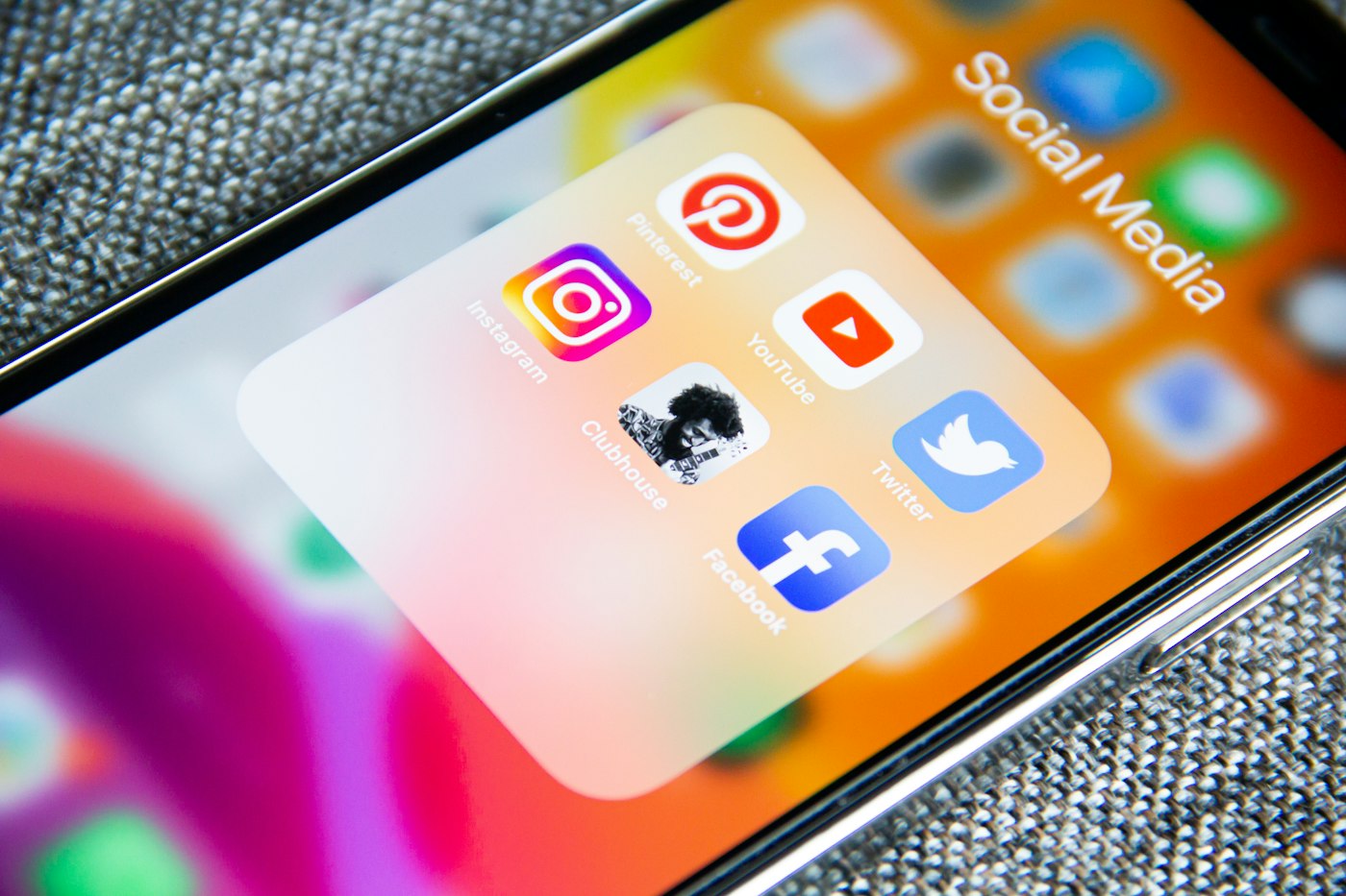 Smartphone showing Facebook, Instagram and social media apps